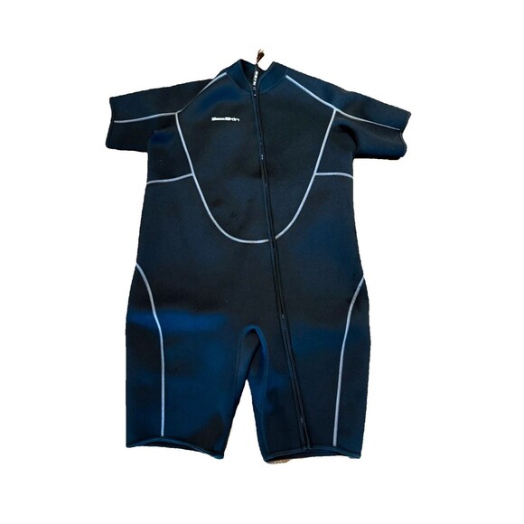 Seaskin Plus Size 3mm Shorty Wetsuit Men 5X-Large 5XL Black Neoprene Wet Suit - Picture 6 of 9